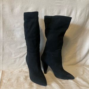 Something Navy Cone Heel Boot